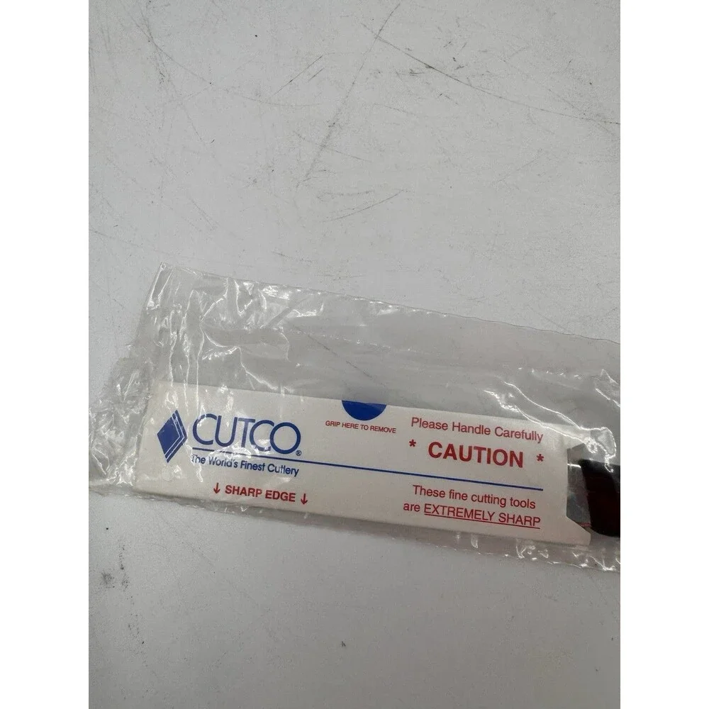 CUTCO 1759 KK Serrated Steak Knife Brown Handle Made in USA Torn End of Bag